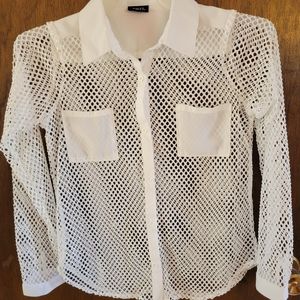 Rue21 mesh shirt button down women's small.